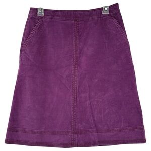 Boden Purple Corduroy A Line Career Business Skirt Size 6